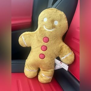 Target bullseye gingerbread faux fur decorative pillow